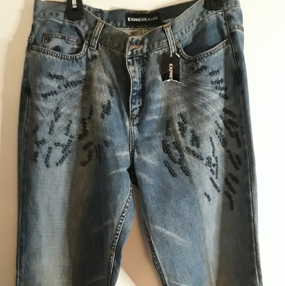 Express Denim With Metal Stud Pattern